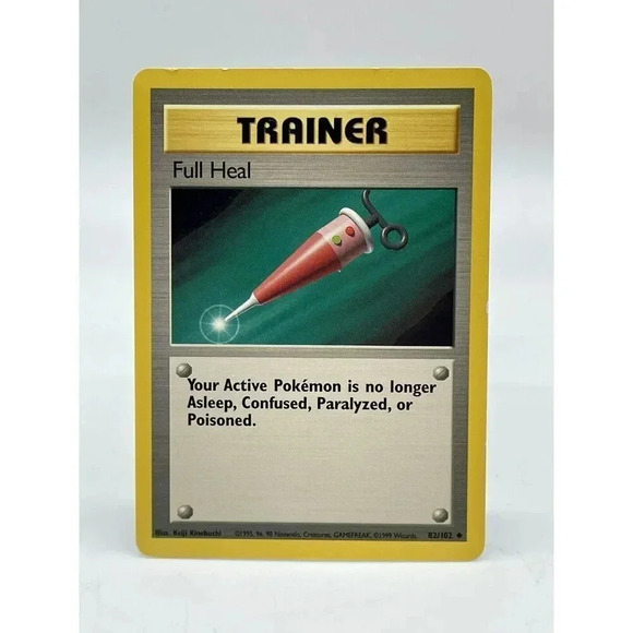 Full Heal Trainer 82/102 Regular Unlimited Uncommon Pokémon TCG Vintage 1998 LP - Picture 1 of 6